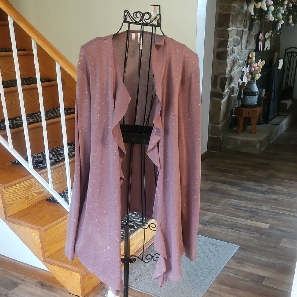 👚STUDIO Y Sparkly Mauve Women's Cardigan